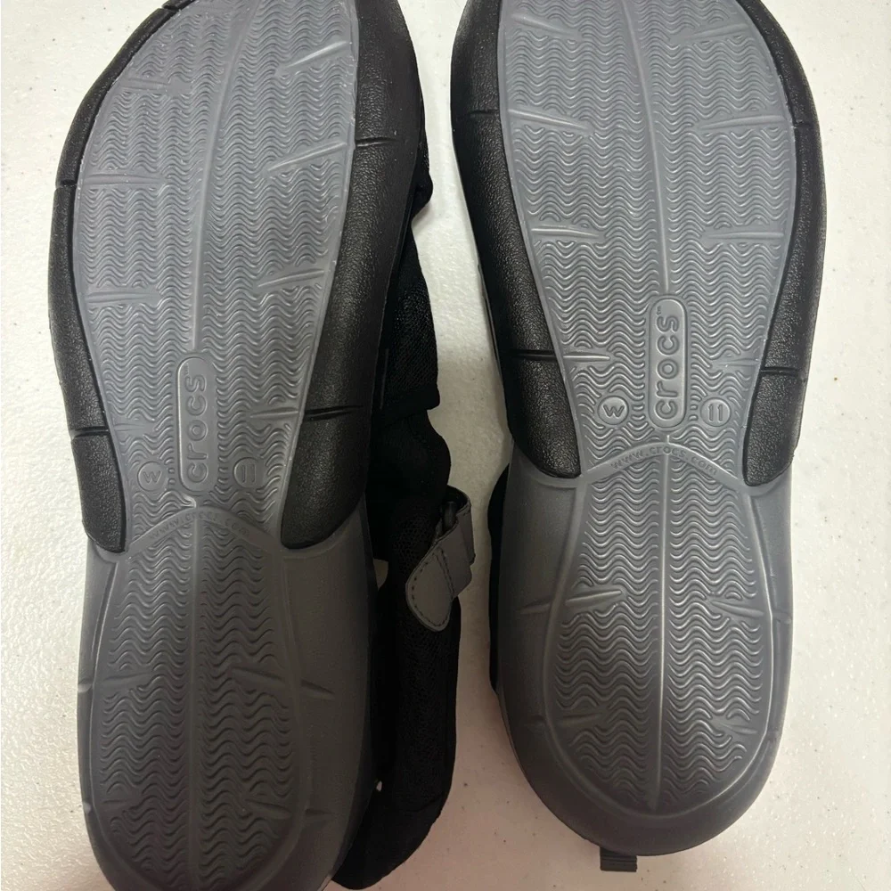 CROCS Black and Gray Slip-On Shoes - Picture 3 of 4